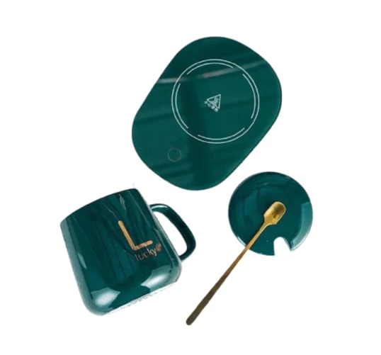 Electric Coffee Warmer Coaster and Mug Set - Green_0