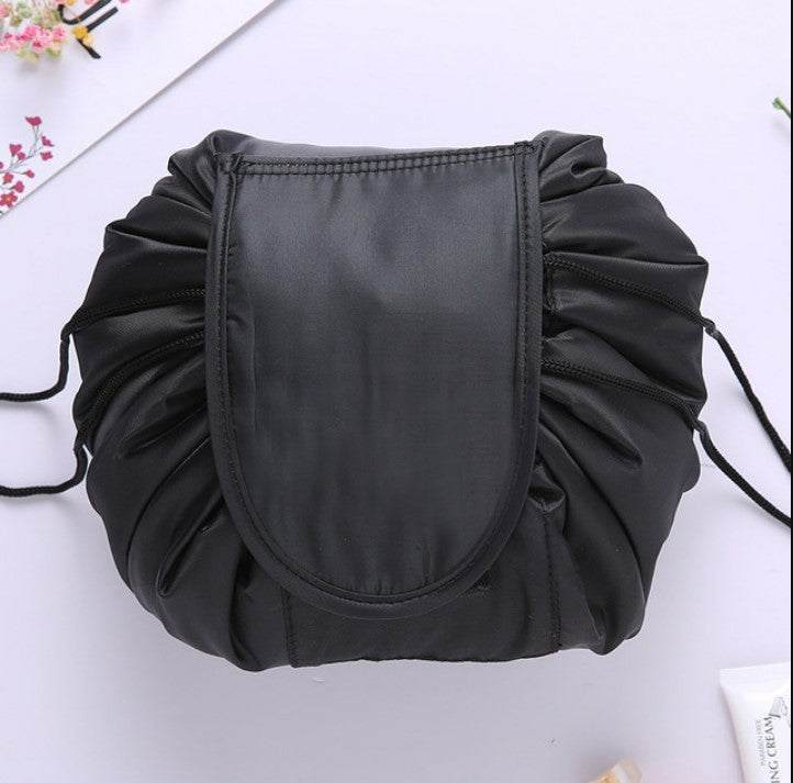 Drawstring Cosmetic Bag Travel Organizer - Black_0