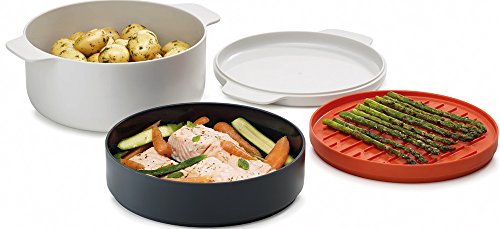 Stackable Microwave Cooking Set and Steamer -  4 pcs