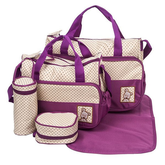 5 in 1 Multifunctional Baby Bag - Purple