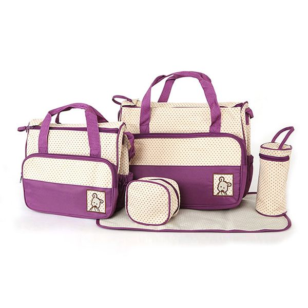 5 in 1 Multifunctional Baby Bag - Purple