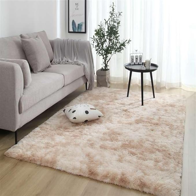 Fluffy carpet - Light Brown and beige