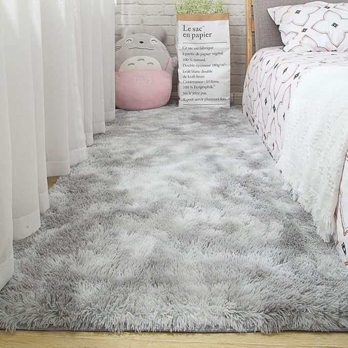 Fluffy carpet - Light Grey and GREY