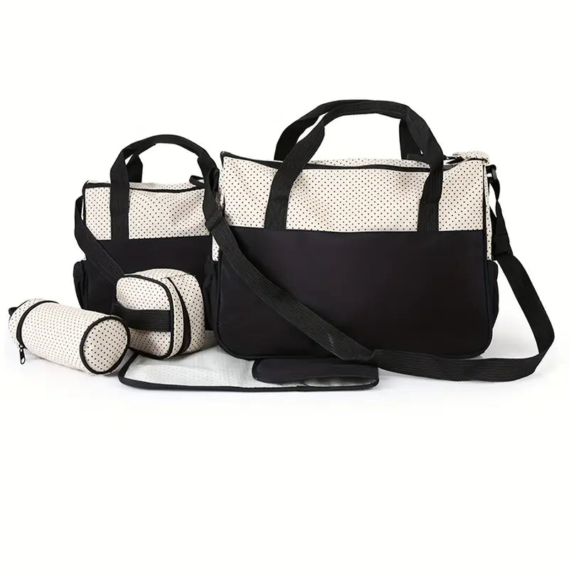 5 in 1 Multifunctional Baby Bag - Black