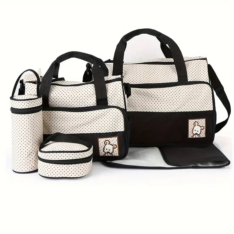 5 in 1 Multifunctional Baby Bag - Black